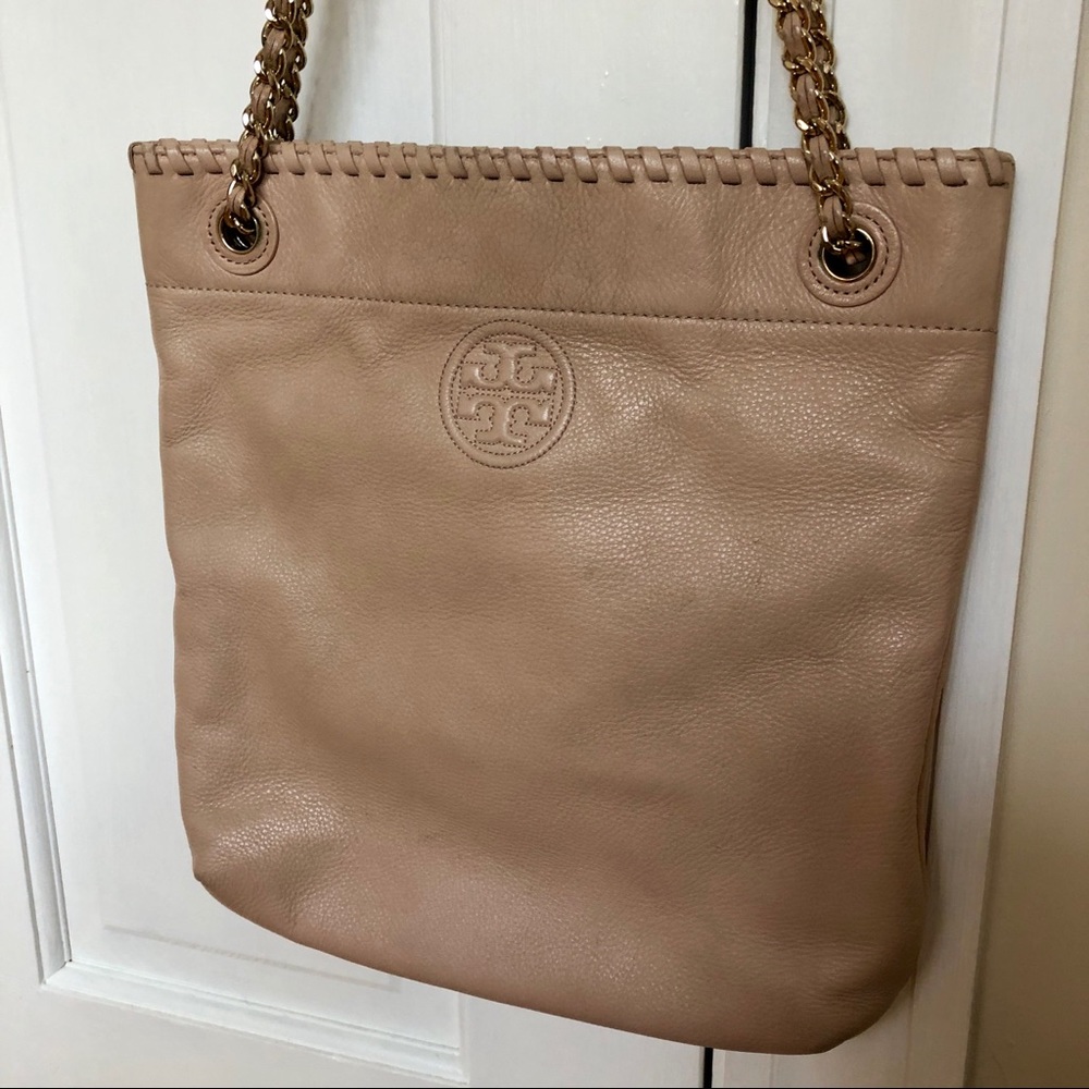 Tory Burch Beige Leather Chain-Handle Shoulder Bag - Picture 2 of 6